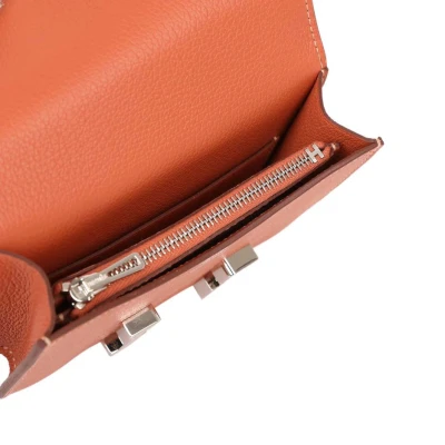 Hermes Constance Slim Wallet Brique Evercolor Palladium Hardware Hermes Constance Slim Wallet Brique Evercolor Palladium Hardware