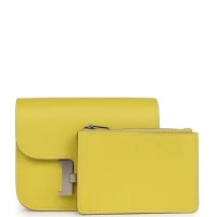 Hermes Constance Slim Wallet Lime Evercolor Palladium Hardware Hermes Constance Slim Wallet Lime Evercolor Palladium Hardware