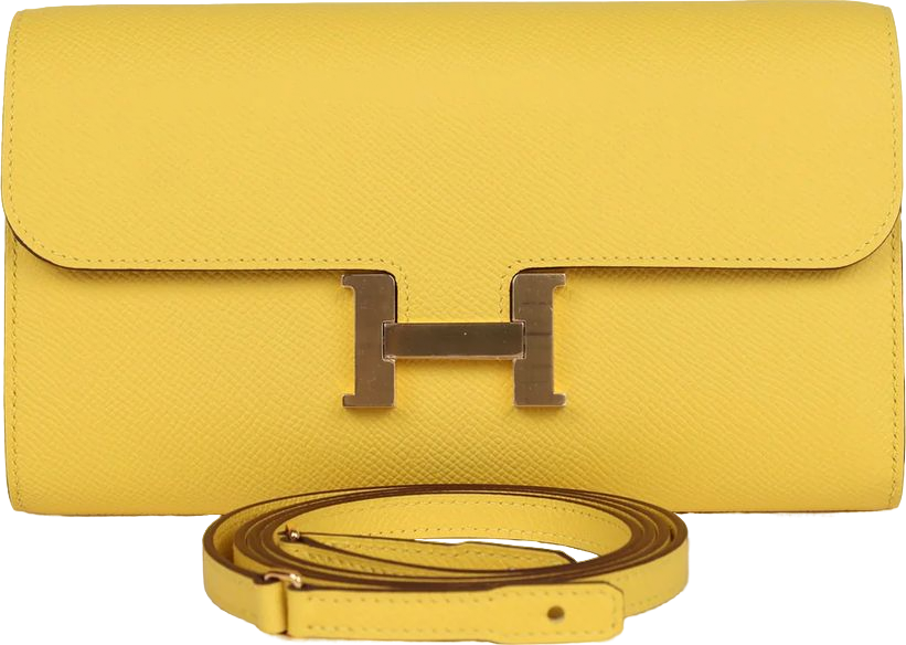 Hermes Constance To Go Wallet Jaune De Naples Epsom Gold Hardware