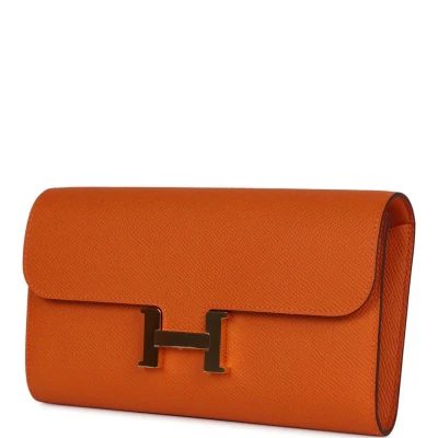 Hermes Constance Wallet To Go Orange Epsom Gold Hardware Hermes Constance Wallet To Go Orange Epsom Gold Hardware