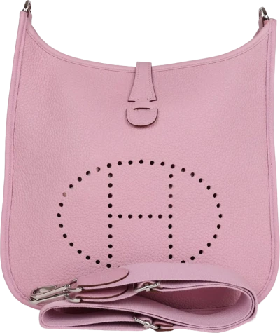 Hermes Evelyne III PM Mauve Sylvestre Clemence Palladium Hardware Hermes Evelyne III PM Mauve Sylvestre Clemence Palladium Hardware