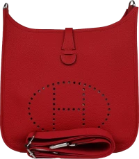 Hermes Evelyne III PM Vermillion Clemence Palladium Hardware Hermes Evelyne III PM Vermillion Clemence Palladium Hardware