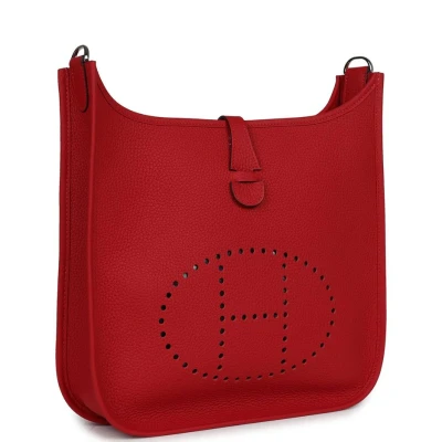 Hermes Evelyne III PM Vermillion Clemence Palladium Hardware Hermes Evelyne III PM Vermillion Clemence Palladium Hardware