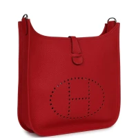 Hermes Evelyne III PM Vermillion Clemence Palladium Hardware Hermes Evelyne III PM Vermillion Clemence Palladium Hardware