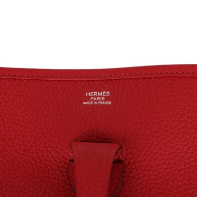 Hermes Evelyne III PM Vermillion Clemence Palladium Hardware Hermes Evelyne III PM Vermillion Clemence Palladium Hardware