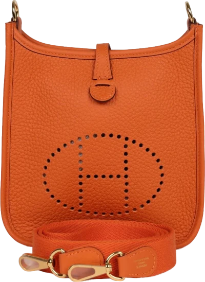 Hermes Evelyne TPM Orange Clemence Gold Hardware Hermes Evelyne TPM Orange Clemence Gold Hardware