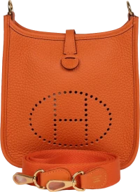 Hermes Evelyne TPM Orange Clemence Gold Hardware Hermes Evelyne TPM Orange Clemence Gold Hardware