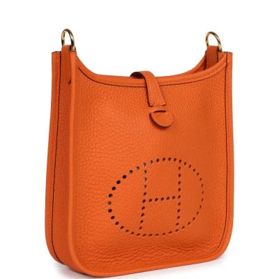 Hermes Evelyne TPM Orange Clemence Gold Hardware Hermes Evelyne TPM Orange Clemence Gold Hardware