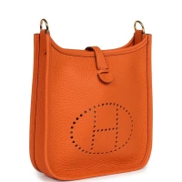 Hermes Evelyne TPM Orange Clemence Gold Hardware Hermes Evelyne TPM Orange Clemence Gold Hardware