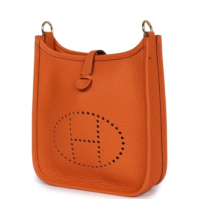 Hermes Evelyne TPM Orange Clemence Gold Hardware Hermes Evelyne TPM Orange Clemence Gold Hardware