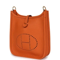 Hermes Evelyne TPM Orange Clemence Gold Hardware Hermes Evelyne TPM Orange Clemence Gold Hardware
