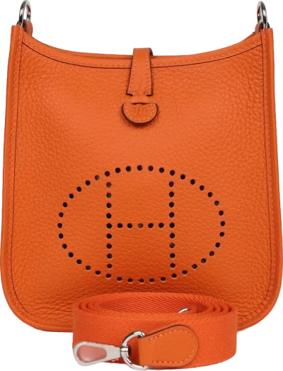 Hermes Evelyne TPM Orange Clemence Palladium Hardware Hermes Evelyne TPM Orange Clemence Palladium Hardware