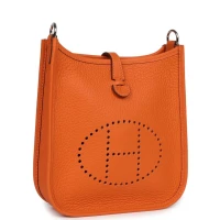 Hermes Evelyne TPM Orange Clemence Palladium Hardware Hermes Evelyne TPM Orange Clemence Palladium Hardware
