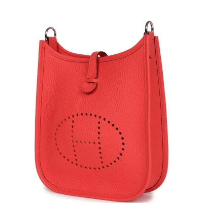 Hermes Evelyne TPM Rose Texas Clemence Palladium Hardware Hermes Evelyne TPM Rose Texas Clemence Palladium Hardware