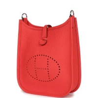 Hermes Evelyne TPM Rose Texas Clemence Palladium Hardware Hermes Evelyne TPM Rose Texas Clemence Palladium Hardware