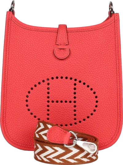 Hermes Evelyne TPM Rose Texas Clemence Palladium Hardware Hermes Evelyne TPM Rose Texas Clemence Palladium Hardware