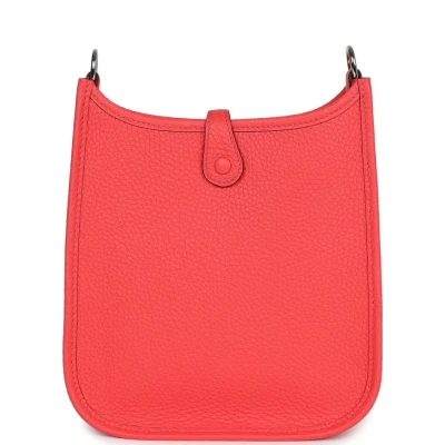 Hermes Evelyne TPM Rose Texas Clemence Palladium Hardware Hermes Evelyne TPM Rose Texas Clemence Palladium Hardware
