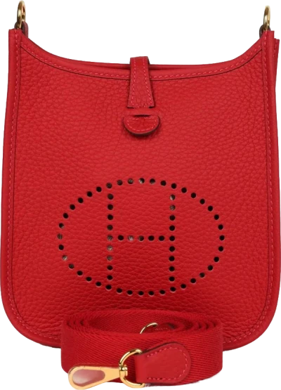 Hermes Evelyne TPM Vermillion Clemence Gold Hardware Hermes Evelyne TPM Vermillion Clemence Gold Hardware
