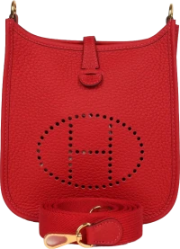 Hermes Evelyne TPM Vermillion Clemence Gold Hardware Hermes Evelyne TPM Vermillion Clemence Gold Hardware