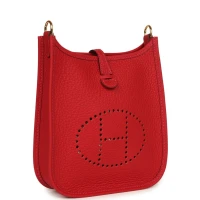 Hermes Evelyne TPM Vermillion Clemence Gold Hardware Hermes Evelyne TPM Vermillion Clemence Gold Hardware