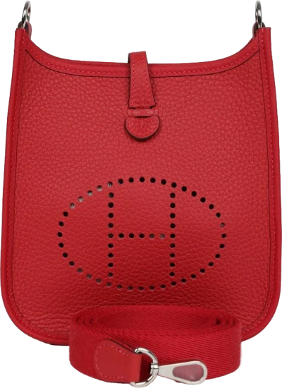 Hermes Evelyne TPM Vermillion Clemence Palladium Hardware Hermes Evelyne TPM Vermillion Clemence Palladium Hardware