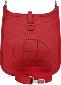 Hermes Evelyne TPM Vermillion Clemence Palladium Hardware Hermes Evelyne TPM Vermillion Clemence Palladium Hardware