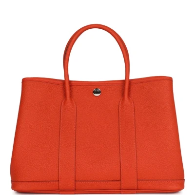 Hermes Garden Party 30 Capucine Negonda Palladium Hardware Hermes Garden Party 30 Capucine Negonda Palladium Hardware