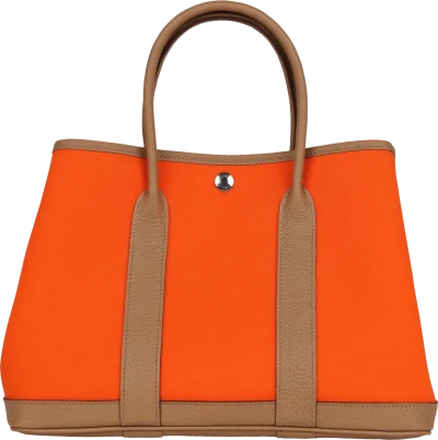 Hermes Garden Party 30 Orange Minium Toile and Biscuit Negonda Palladium Hardware Hermes Garden Party 30 Orange Minium Toile and Biscuit Negonda Palladium Hardware