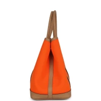 Hermes Garden Party 30 Orange Minium Toile and Biscuit Negonda Palladium Hardware Hermes Garden Party 30 Orange Minium Toile and Biscuit Negonda Palladium Hardware