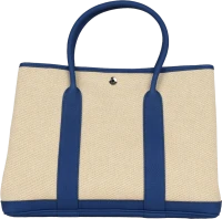 Hermes Garden Party 36 Bleu France Negonda and Ecru Canvas Palladium Hardware Hermes Garden Party 36 Bleu France Negonda and Ecru Canvas Palladium Hardware