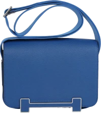 Hermes Geta Bag Bleu France Chevre Palladium Hardware Hermes Geta Bag Bleu France Chevre Palladium Hardware