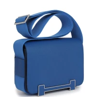Hermes Geta Bag Bleu France Chevre Palladium Hardware Hermes Geta Bag Bleu France Chevre Palladium Hardware