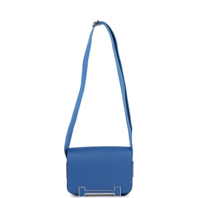 Hermes Geta Bag Bleu France Chevre Palladium Hardware Hermes Geta Bag Bleu France Chevre Palladium Hardware