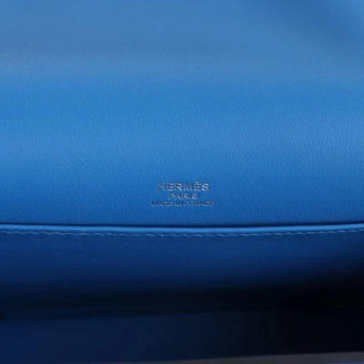 Hermes Geta Bag Bleu France Chevre Palladium Hardware Hermes Geta Bag Bleu France Chevre Palladium Hardware