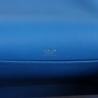 Hermes Geta Bag Bleu France Chevre Palladium Hardware Hermes Geta Bag Bleu France Chevre Palladium Hardware