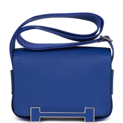 Hermes Geta Bleu Electric Chevre Palladium Hardware Hermes Geta Bleu Electric Chevre Palladium Hardware