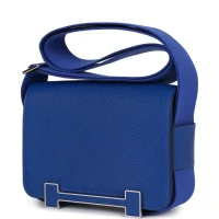 Hermes Geta Bleu Electric Chevre Palladium Hardware Hermes Geta Bleu Electric Chevre Palladium Hardware