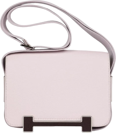 Hermes Geta Mauve Pale and Rouge Sellier Chevre Palladium Hardware Hermes Geta Mauve Pale and Rouge Sellier Chevre Palladium Hardware