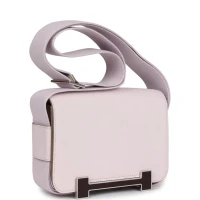 Hermes Geta Mauve Pale and Rouge Sellier Chevre Palladium Hardware Hermes Geta Mauve Pale and Rouge Sellier Chevre Palladium Hardware