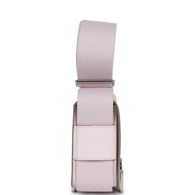 Hermes Geta Mauve Pale and Rouge Sellier Chevre Palladium Hardware Hermes Geta Mauve Pale and Rouge Sellier Chevre Palladium Hardware