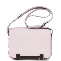 Hermes Geta Mauve Pale and Rouge Sellier Chevre Palladium Hardware Hermes Geta Mauve Pale and Rouge Sellier Chevre Palladium Hardware