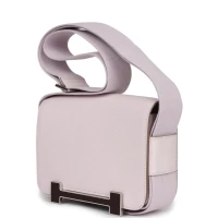 Hermes Geta Mauve Pale and Rouge Sellier Chevre Palladium Hardware Hermes Geta Mauve Pale and Rouge Sellier Chevre Palladium Hardware