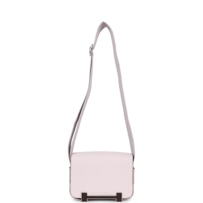 Hermes Geta Mauve Pale and Rouge Sellier Chevre Palladium Hardware Hermes Geta Mauve Pale and Rouge Sellier Chevre Palladium Hardware