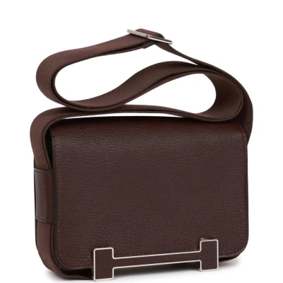 Hermes Geta Rouge Sellier Chevre Palladium Hardware Hermes Geta Rouge Sellier Chevre Palladium Hardware