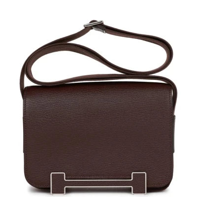 Hermes Geta Rouge Sellier Chevre Palladium Hardware Hermes Geta Rouge Sellier Chevre Palladium Hardware