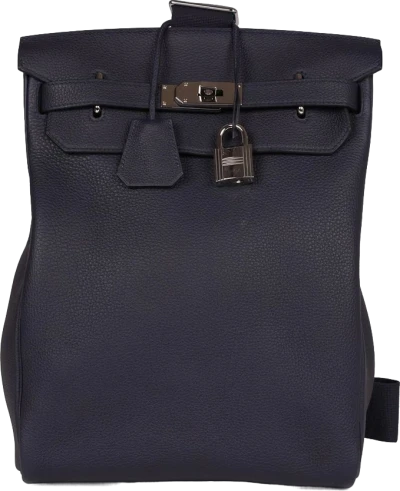 Hermes Hac A Dos GM Backpack Bleu Nuit Togo Palladium Hardware Hermes Hac A Dos GM Backpack Bleu Nuit Togo Palladium Hardware