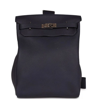 Hermes Hac A Dos GM Backpack Bleu Nuit Togo Palladium Hardware Hermes Hac A Dos GM Backpack Bleu Nuit Togo Palladium Hardware