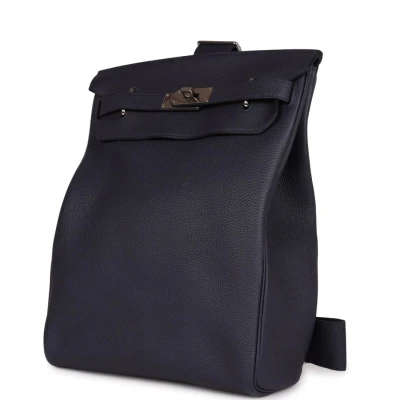 Hermes Hac A Dos GM Backpack Bleu Nuit Togo Palladium Hardware Hermes Hac A Dos GM Backpack Bleu Nuit Togo Palladium Hardware