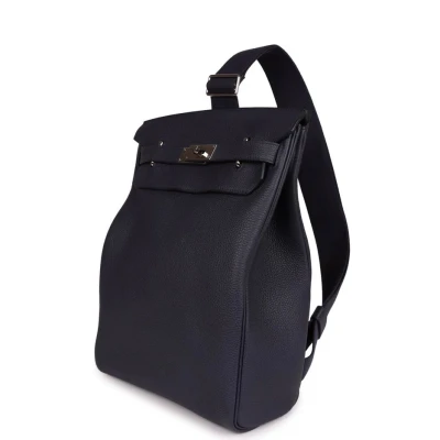 Hermes Hac A Dos GM Backpack Bleu Nuit Togo Palladium Hardware Hermes Hac A Dos GM Backpack Bleu Nuit Togo Palladium Hardware