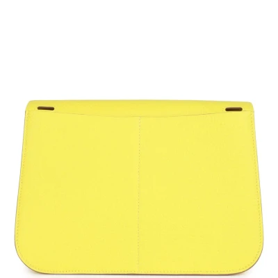 Hermes Halzan 25 Lime Clemence Palladium Hardware Hermes Halzan 25 Lime Clemence Palladium Hardware